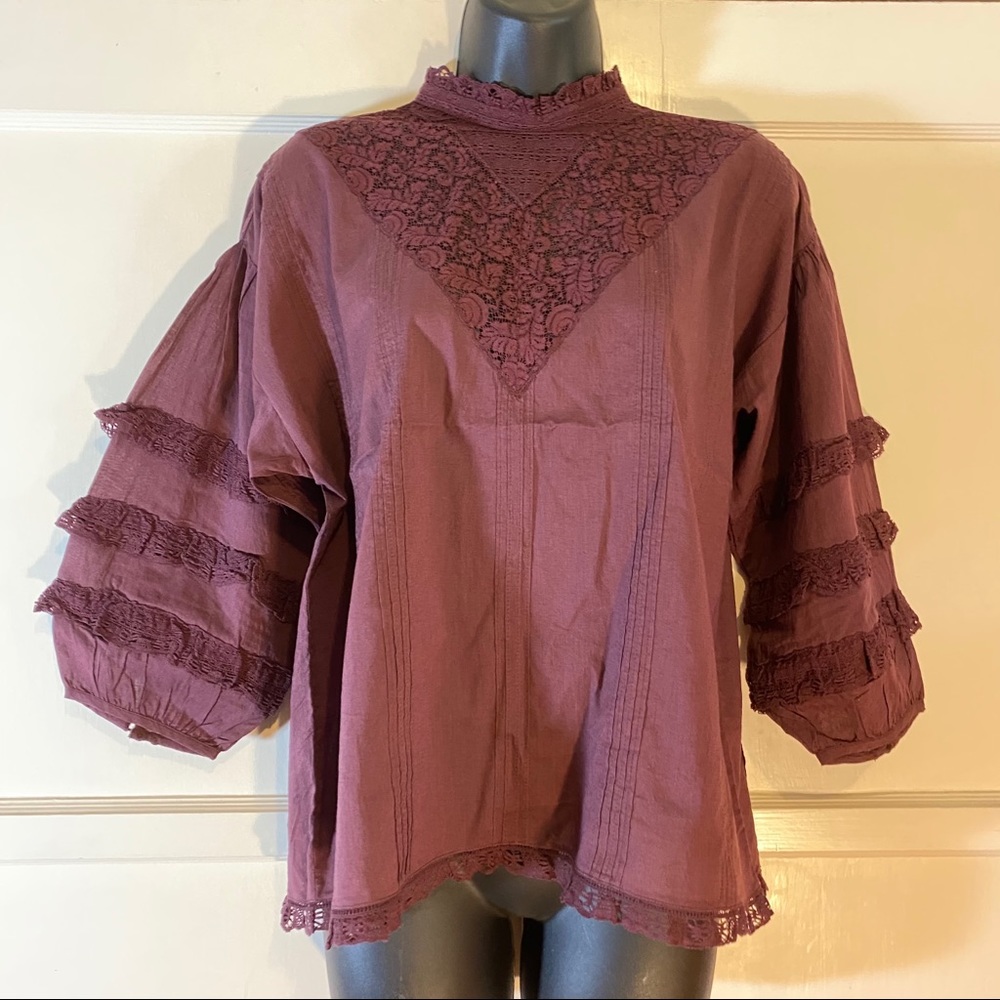 Frye Peasant in Sassafras Blouse Small